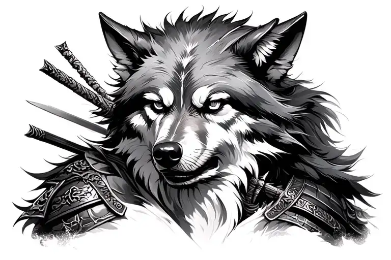Wolf Samurai Warrior