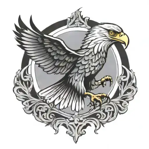 Eagle With Wings Spread