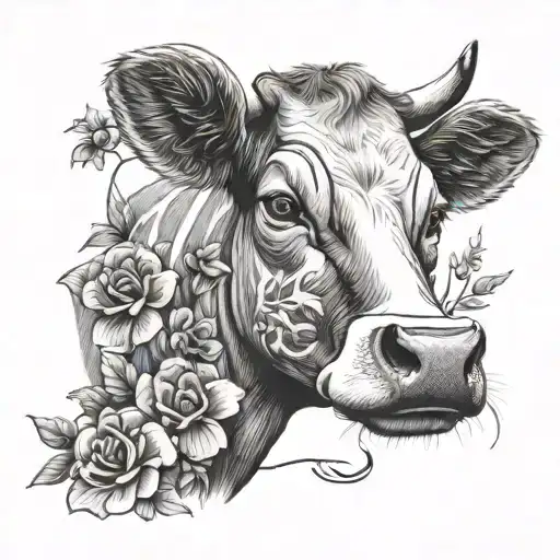 Cow With Flowers
