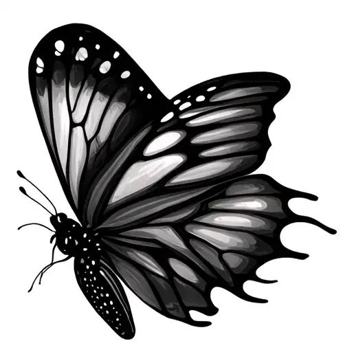 Butterfly With Flowy Lines On It