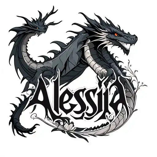 Name Alessia And Dragon Around The Name