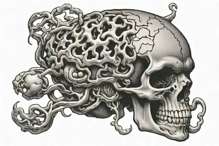 Brain Breaking Out Of Skul