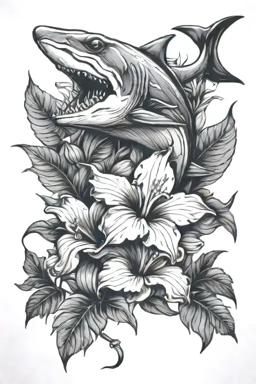 Hammerhead Shark Hibiscus Flower