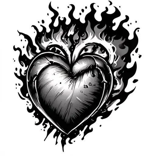 Heart On Fire With Nuke Explosion On Top