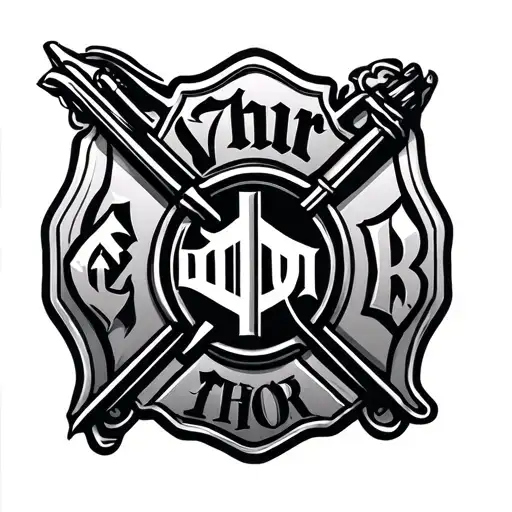 Firefighter Logo With Word Thor