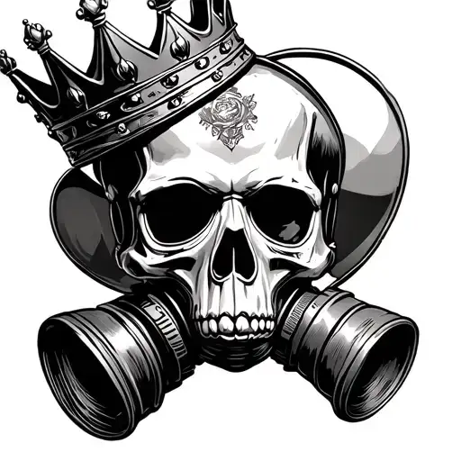 Skull With Crown And Gas Mask