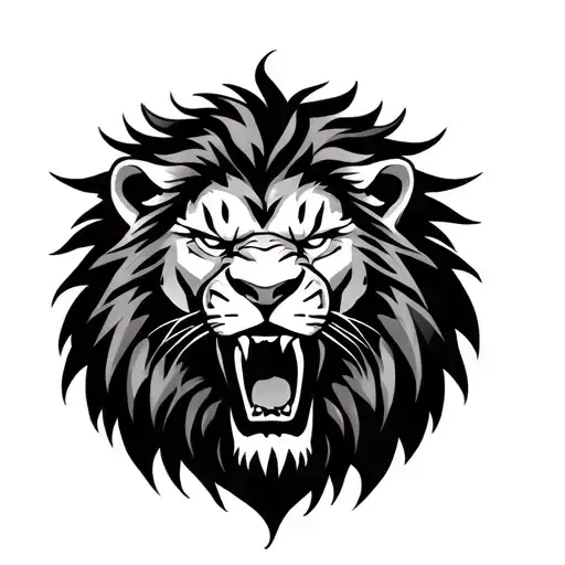 Lion Angry Roaring Face