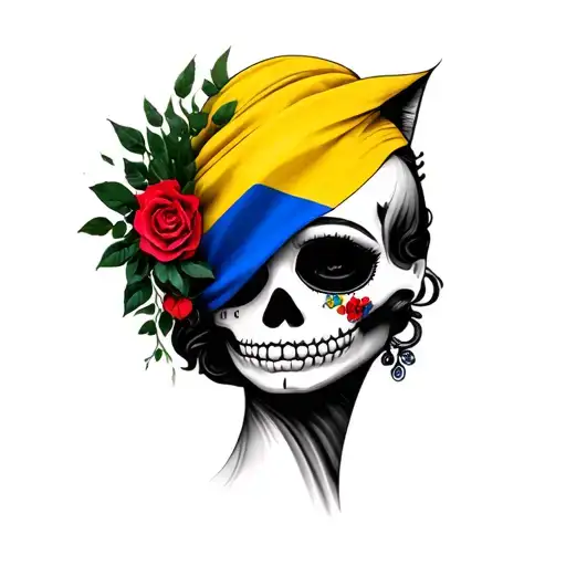 Catrina With Colombian Flag