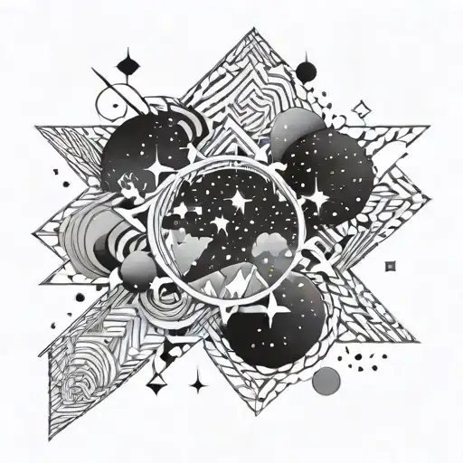 Morning Sky Filled With Stars Filled Geometric Pattern Resembling