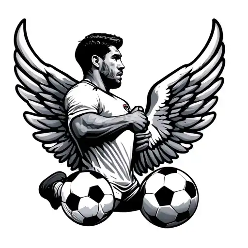 Futbol With Wings For A Man Calf