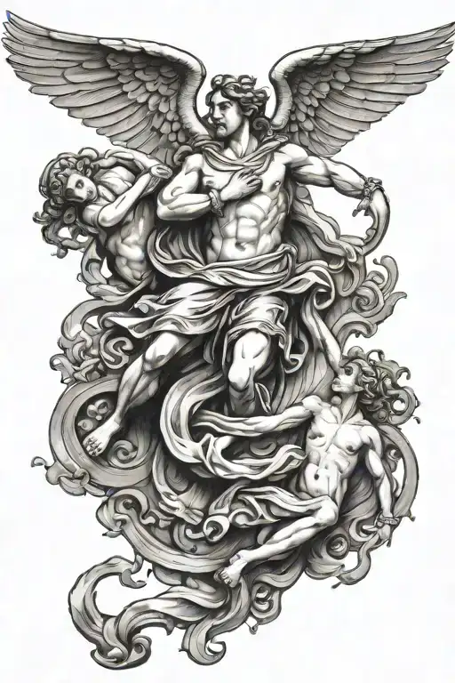 Greek Gods And Angels Flying