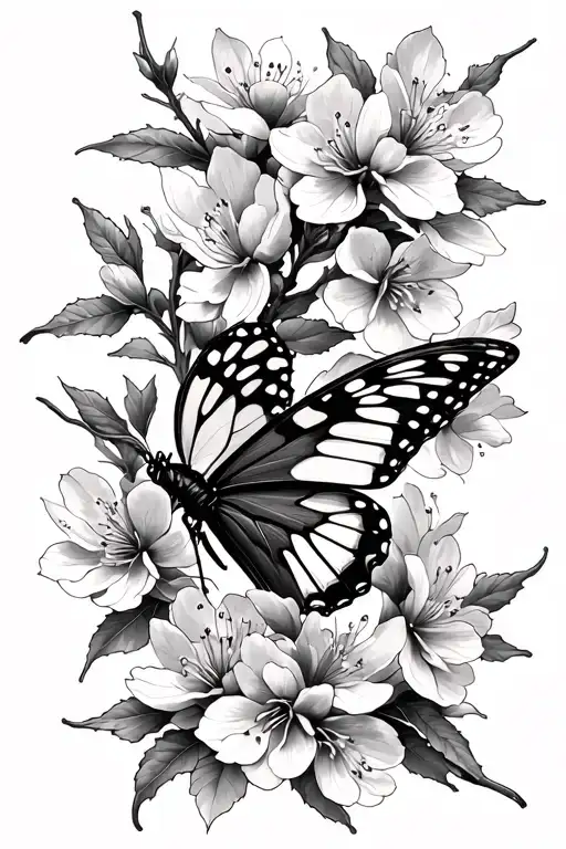 Butterfly Turning Into A Japanese Cherry Blossom