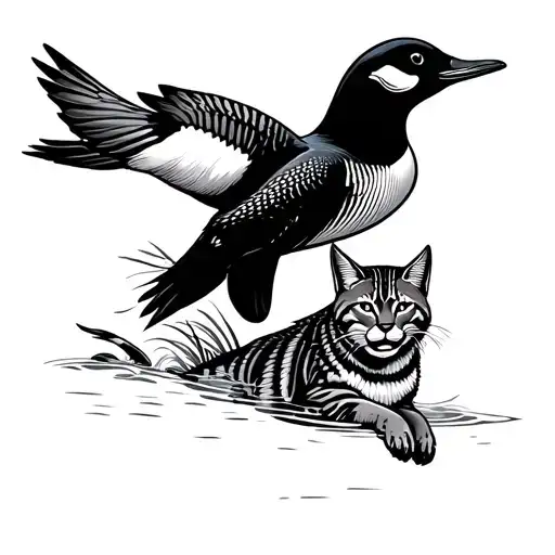 Loon Flying And A Bobcat In The Wildenress