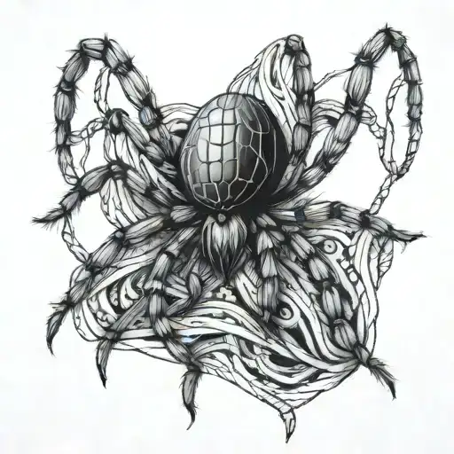 A Spider Knits A Scarf Holding A Hook In Its Paw