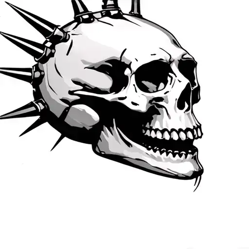 Skull With Spikes Going