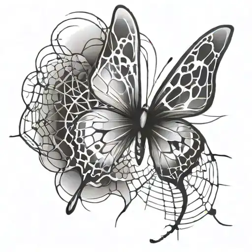 Butterfly And Spider Web