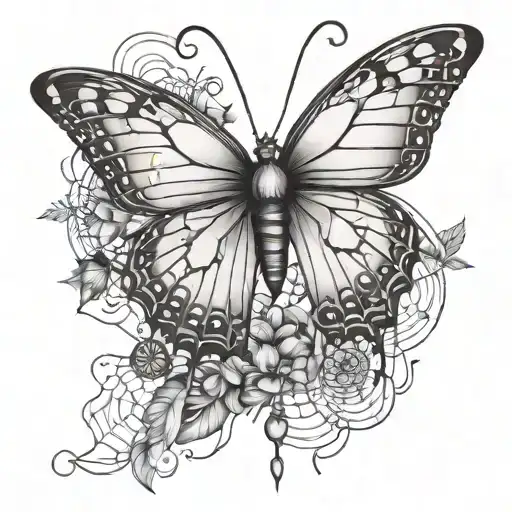 Butterfly And Spider Web Sleve