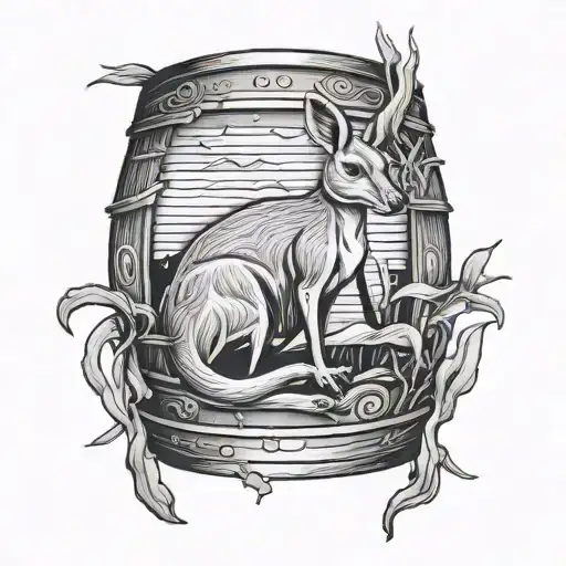 Kangaroo In A Barrel