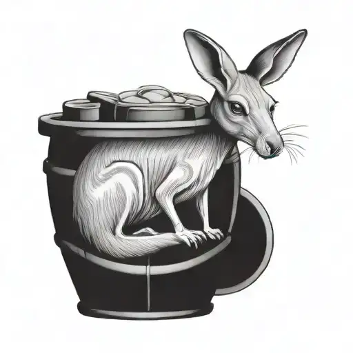 Kangaroo In A Barrel