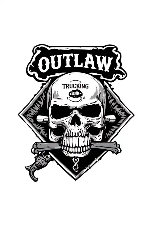Outlaw Trucking Life And Lonely Lifestyle Symbol