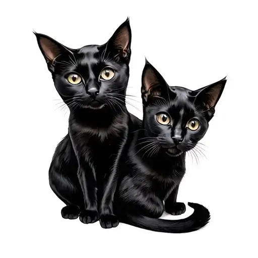 Black Cats One Black One Black With White Paws And Chest