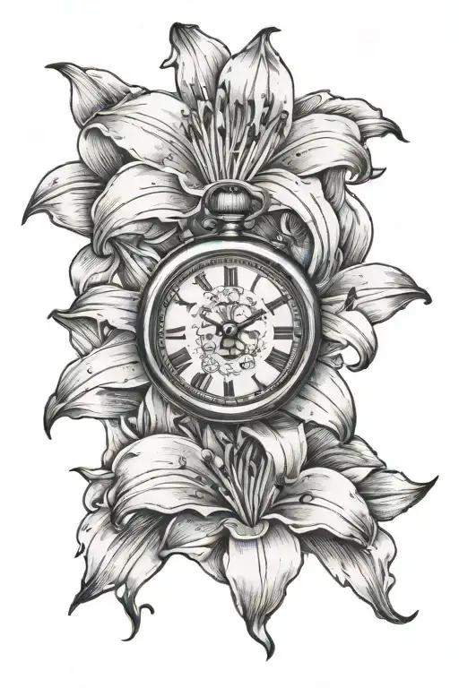 Lily Flower And Stop Watch