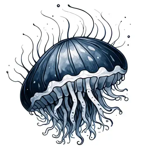 I Want A Very Shaded Jellyfish That Seems Like Its From Watercolor And Maybe Some Sigilism Accents