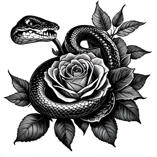 Snake And Roses