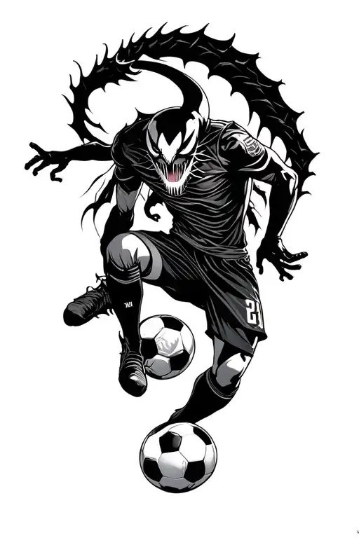 Venom And Player Kicking Soccer