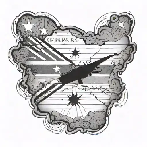 Australia Flag Aeroplane Circling A Map Outline