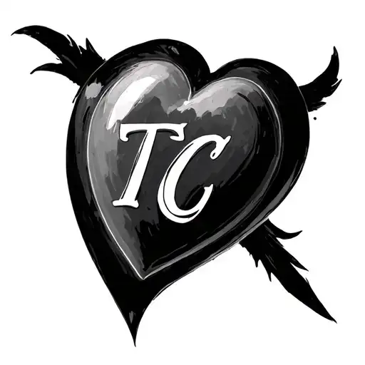 A Plain Heart With Initials Tc In It