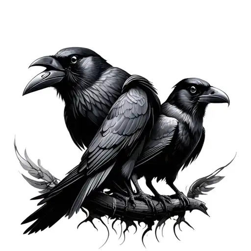 2 Ravens Huginn And Muninn