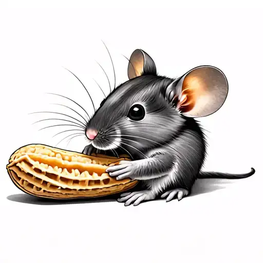 Mouse Holding A Peanut