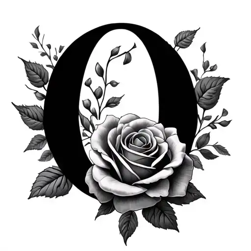 Letter O With Roses
