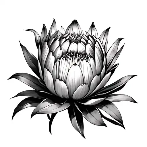King Protea Flower In Tropical Setting