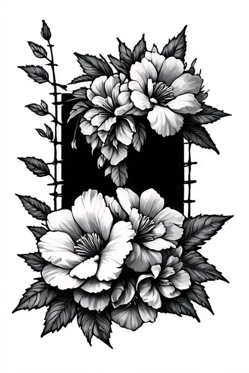 Barb Wire And Flowers