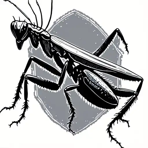 Relijiosa Mantis In Neotradional And Black Word Puntillismo Straight