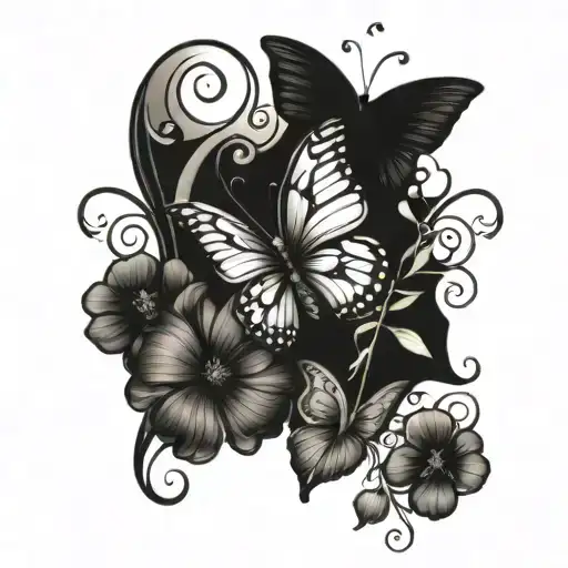 Butterflies And Flowers And Vines Hanging