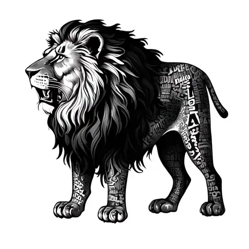 Lion Made With Words