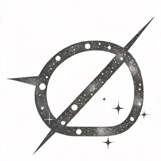 Pleiades Constellation In The Shape Of A Slashed Zero