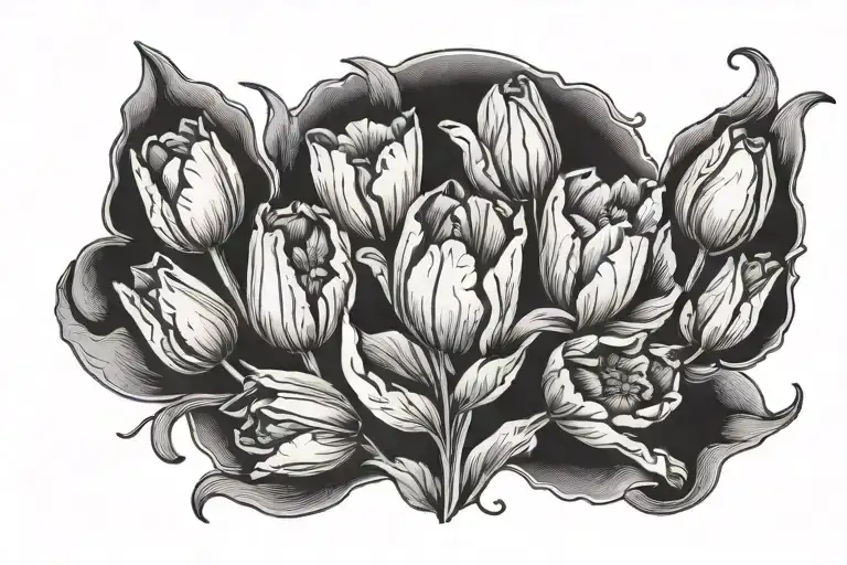Tulips Blooming And Positive Words Scripture Growth