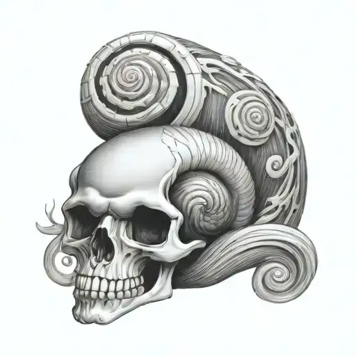 Skull Snail Tattoo Design