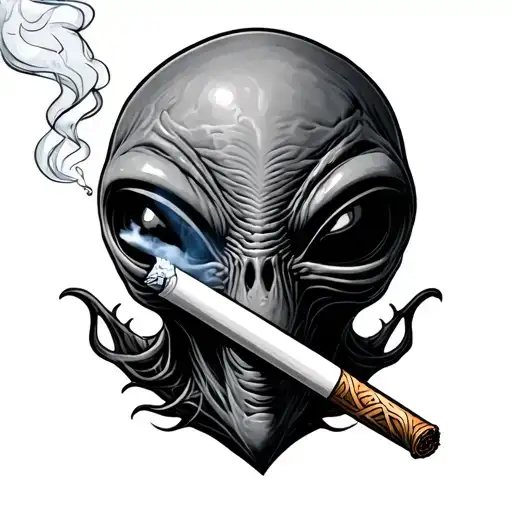 Alien Smoking A Joint