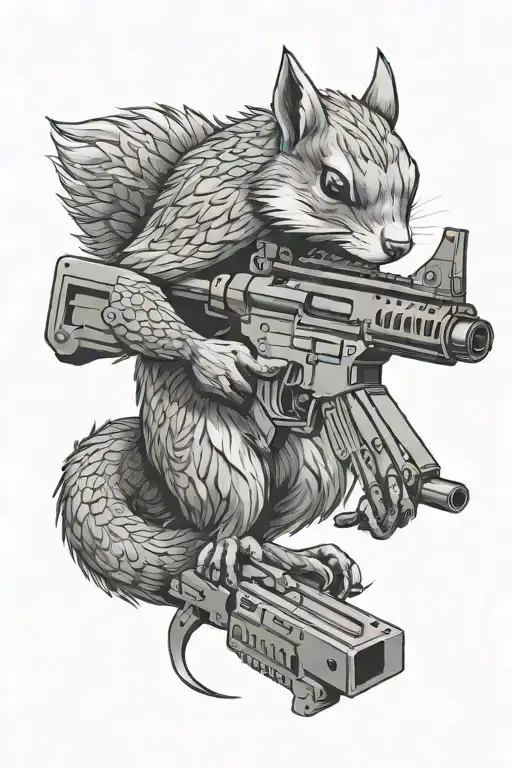 Tactical Squirell Shooting Assault Rifle Crazily Ito The Air