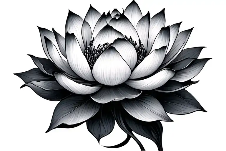 Delicate Jagged Lotus With Semicolon