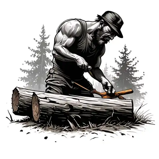 Man Chopping Wood