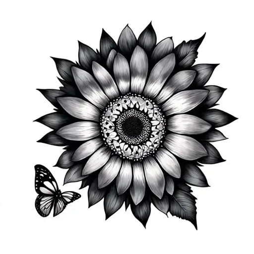 Mandala Sunflower Butterfly