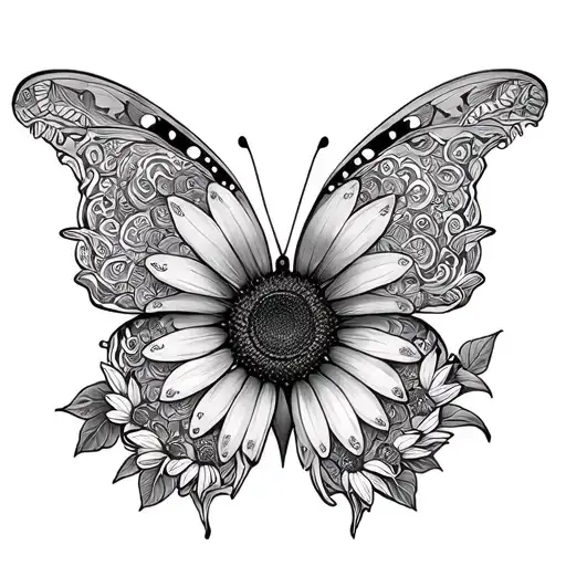 Mandala Sunflower Butterfly