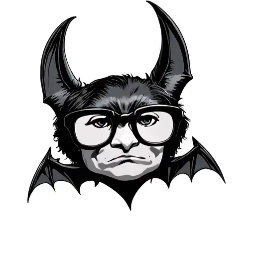 A Bat With Ozzy Osbournes Glasses With Bat Wings