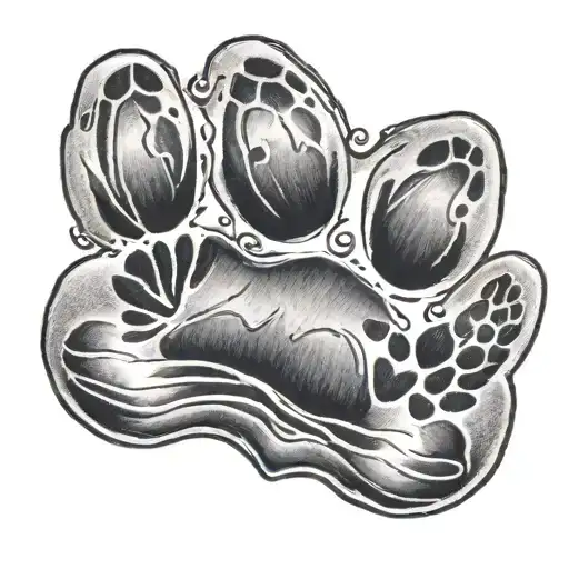 Paw Print With Name